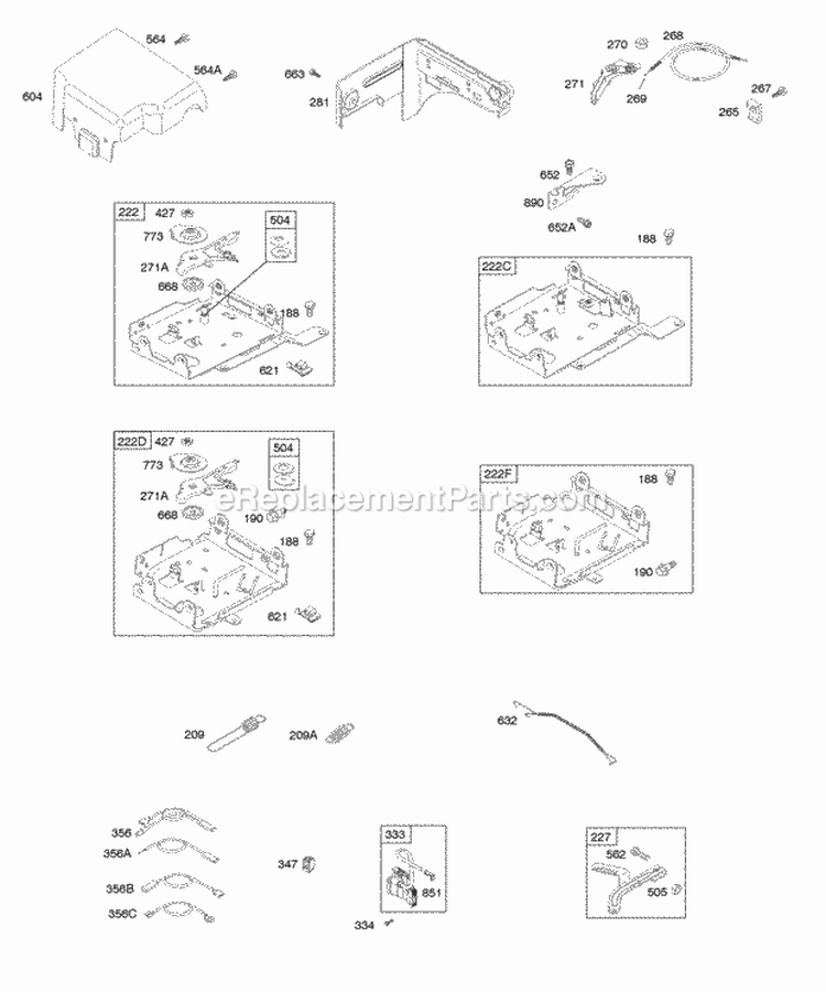 Controls Governor Spring Ignition Diagram and Parts List for 120212-0118-E8  Briggs and Stratton Engine